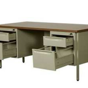 Mesa de escritorio de melamina roble, blanco de x152.2x11050cm