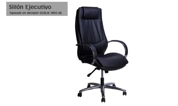 Sillón Ejecutivo alto Confort Tapizado en decopiel GCSEJE 1800 NE