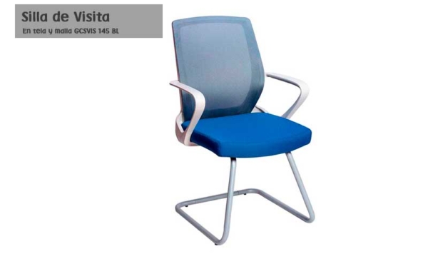 Silla de Visita en Tela y Malla GCSVIS 145 BL