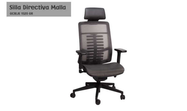 Silla Directiva en Malla Gris GCSEJE 1520 GR