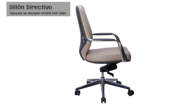 Sillón Directivo en decoPiel con respaldo bajo GCSDIR 1231 GRDE