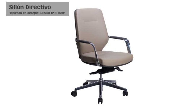 Sillón Directivo en decoPiel con respaldo bajo GCSDIR 1231 GRDE