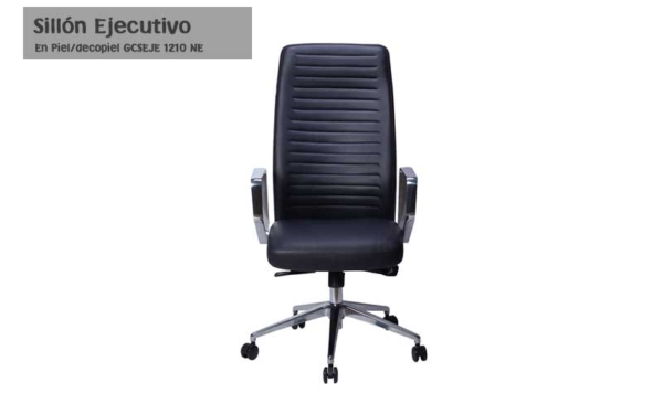 Sillón Ejecutivo en piel genuina/ decopiel GCSEJE 1210 NE