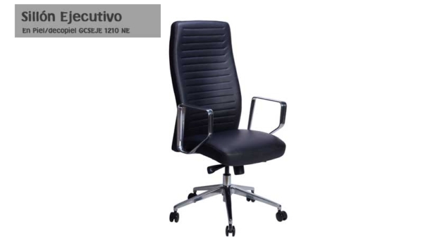 Sillón Ejecutivo en piel genuina/ decopiel GCSEJE 1210 NE