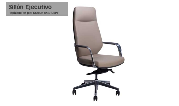 Sillón Ejecutivo en Piel con respaldo Alto GCSEJE 1230 GRPI