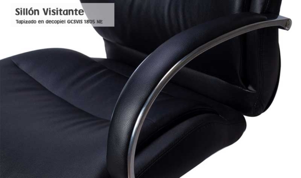 Sillón Visitante alto Confort Tapizado en decopiel GCSVIS 1805 NE