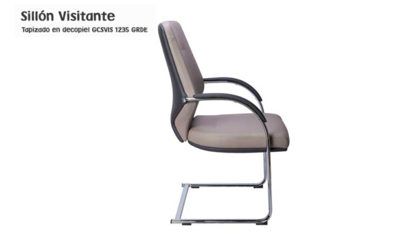 Sillón Visitante en decoPiel con respaldo bajo GCSVIS 1235 GRDE