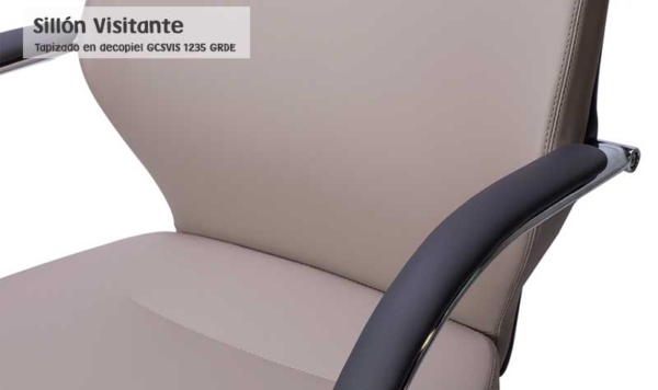 Sillón Visitante en decoPiel con respaldo bajo GCSVIS 1235 GRDE