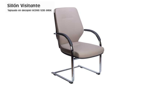 Sillón Visitante en decoPiel con respaldo bajo GCSVIS 1235 GRDE