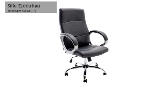 Silla Ejecutiva en Decopiel Color Negro GCSEJE 1110