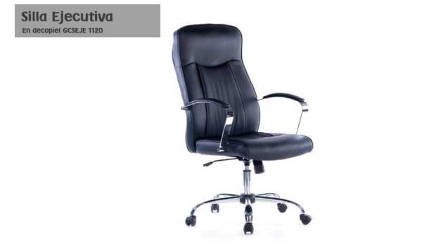 Silla Ejecutiva en Decopiel Color Negro GCSEJE 1120