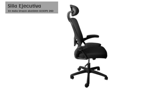 Silla Ejecutiva en Malla negra Brazos abatibles GCSOPE 260