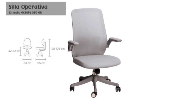 Silla Operativa Tela Malla GCSOPE 380 GR