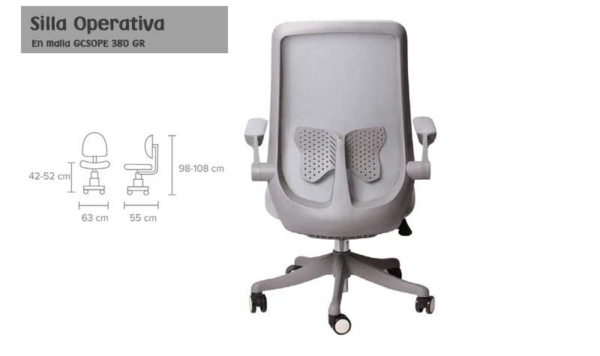 Silla Operativa Tela Malla GCSOPE 380 GR