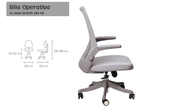 Silla Operativa Tela Malla GCSOPE 380 GR